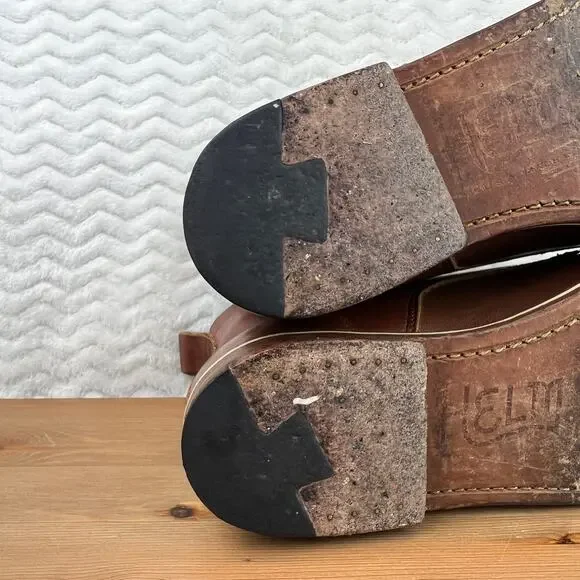 Helm Hollis Mens Boots Cap Toe Brown Leather Sz 9.5 D Mid Combat Hybrid $295 - Picture 14 of 16